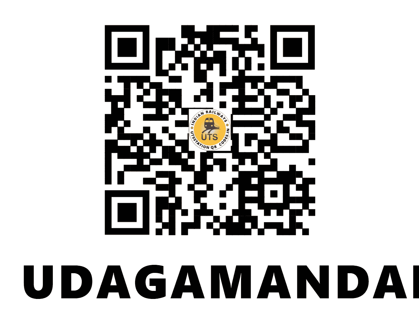 UTS QR Code for UDAGAMANDALAM - UAM - SR (TAMIL NADU)